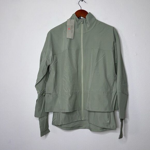 Sweaty Betty Fast Lane Running Jacket In Sage Green Size Medium - Picture 5 of 12